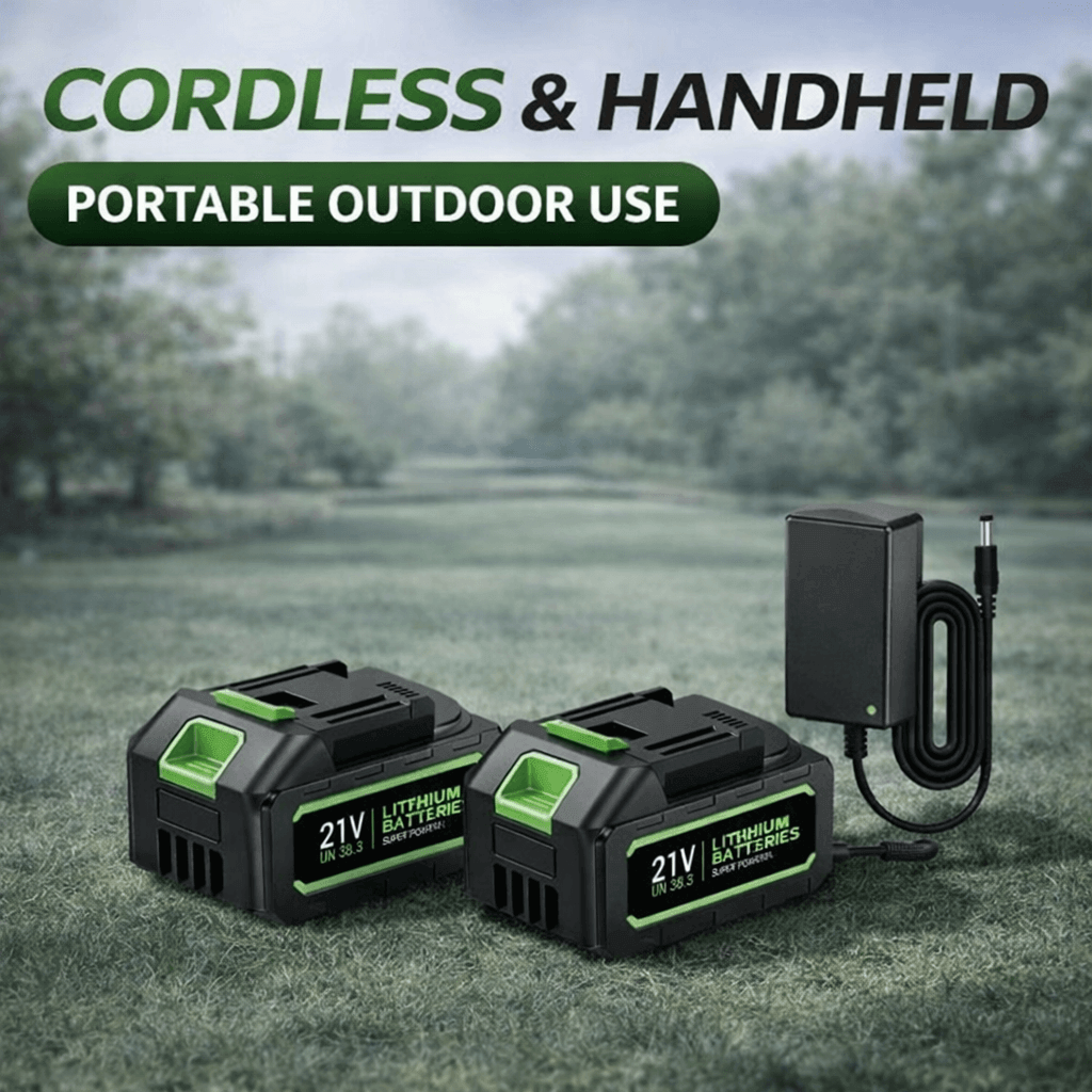 Comchoi Electric Leaf Blower Cordless - Cordless handheld design with two batteries and charger included